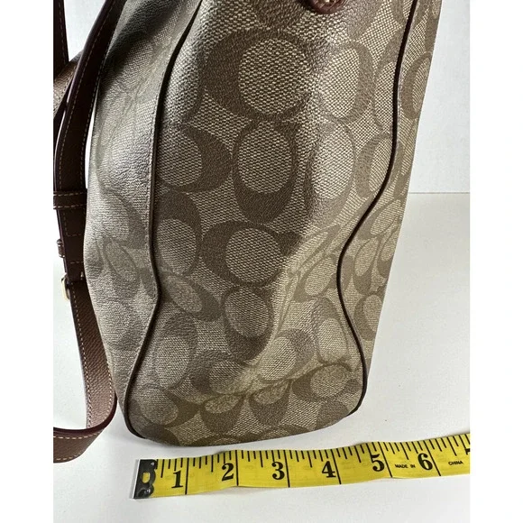 Coach Celeste Convertible Hobo Monogram Signature Coated Canvas Brn Shoulder Bag - Picture 15 of 16